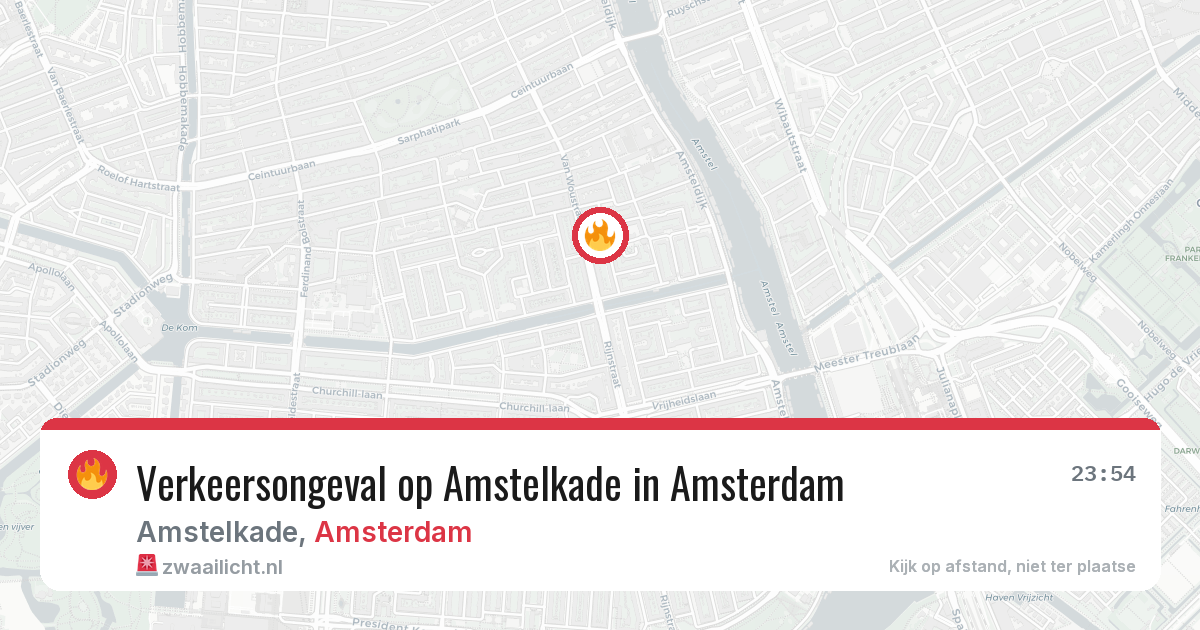 Verkeersongeval op Amstelkade in Amsterdam — 19 jun 2026