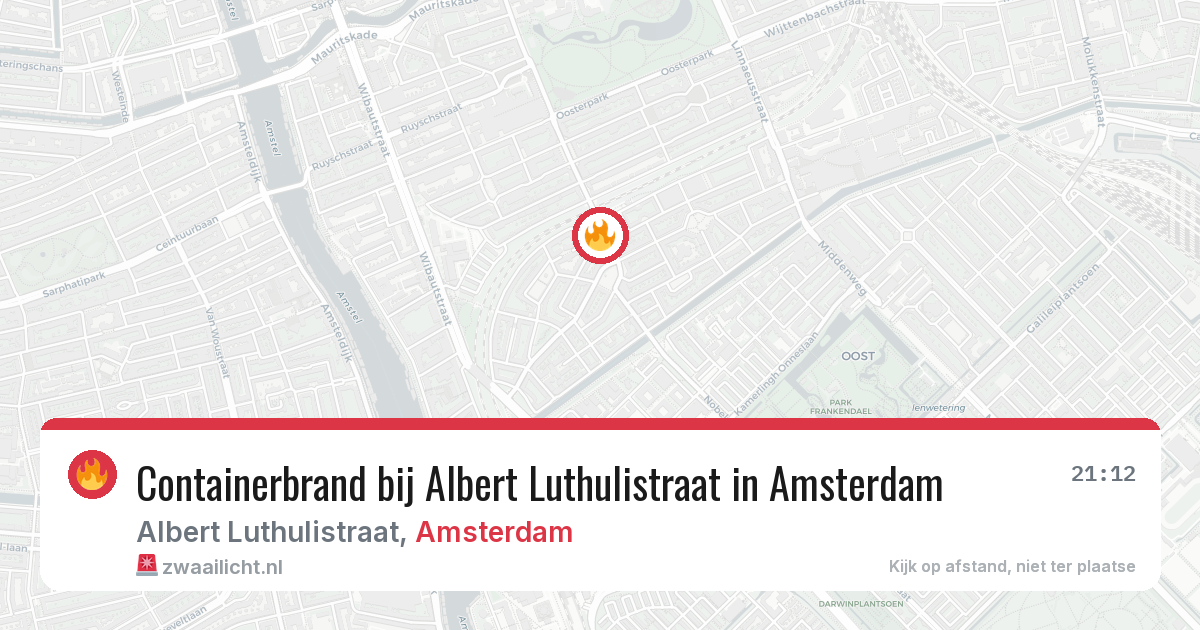 Containerbrand bij Albert Luthulistraat in Amsterdam — 25 jul 2026