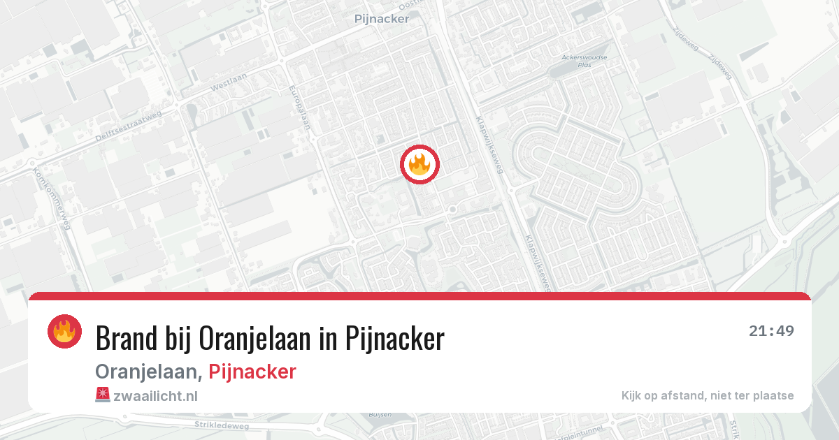Brand bij Oranjelaan in Pijnacker — 14 jun 2026