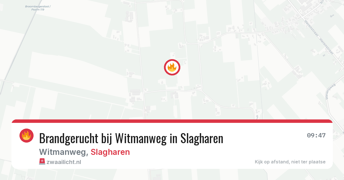 Brandgerucht bij Witmanweg in Slagharen — 3 aug 2026