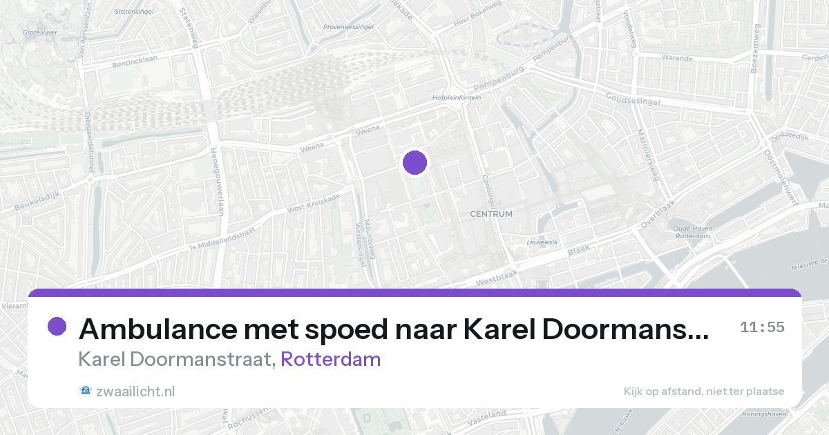 Ambulance met spoed naar Karel Doormanstraat in Rotterdam — 20 aug 2026