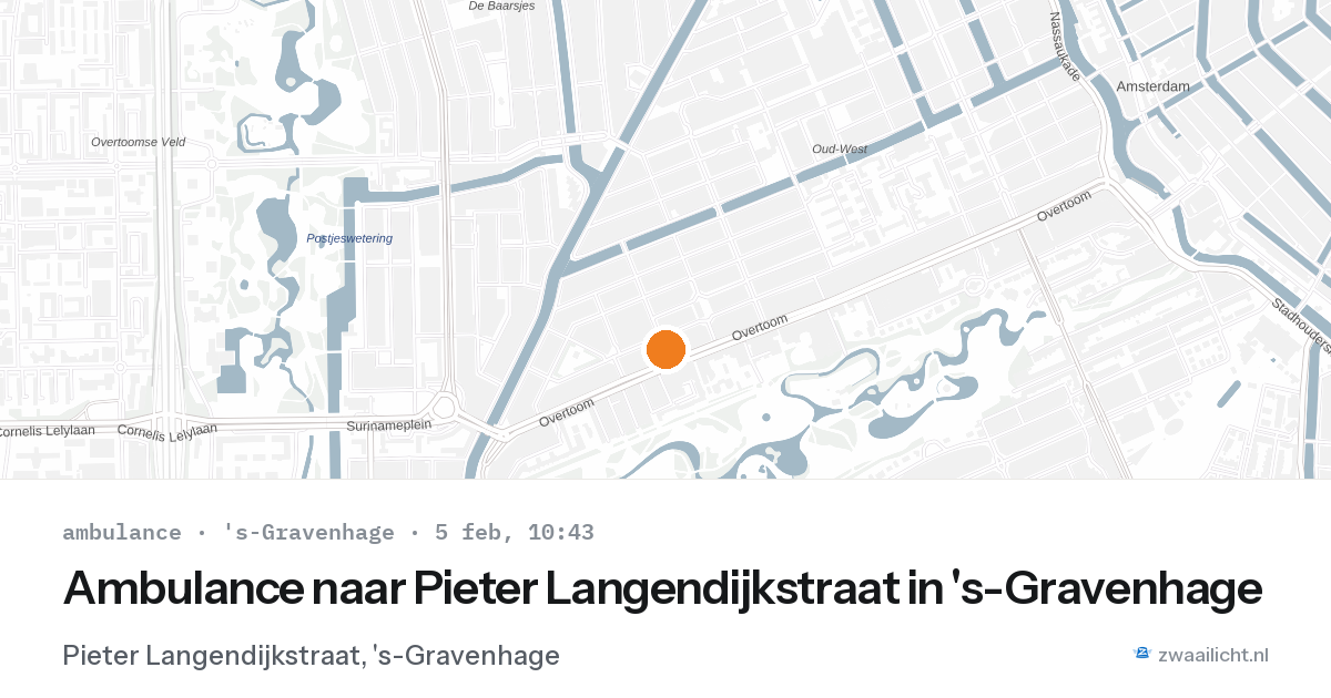 Ambulance naar Pieter Langendijkstraat in 's-Gravenhage — 5 feb 2026