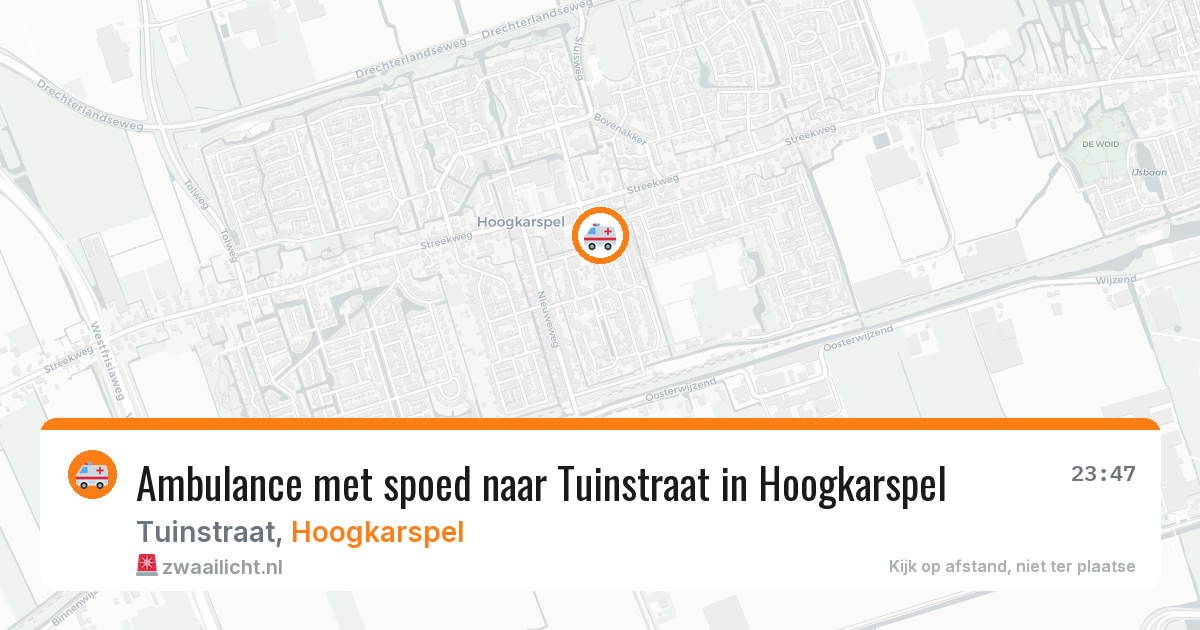 Ambulance met spoed naar Tuinstraat in Hoogkarspel — 4 jul 2026