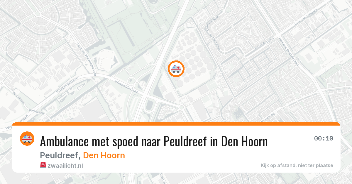 Ambulance met spoed naar Peuldreef in Den Hoorn — 8 jul 2026