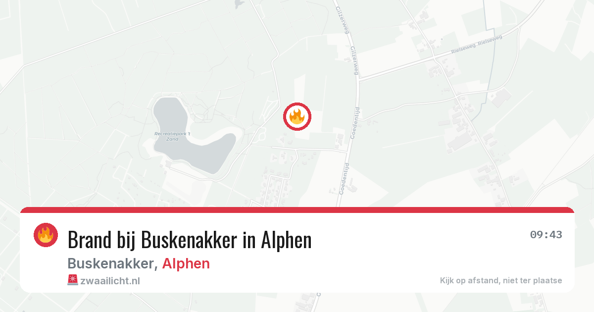 Brand bij Buskenakker in Alphen — 16 jul 2026
