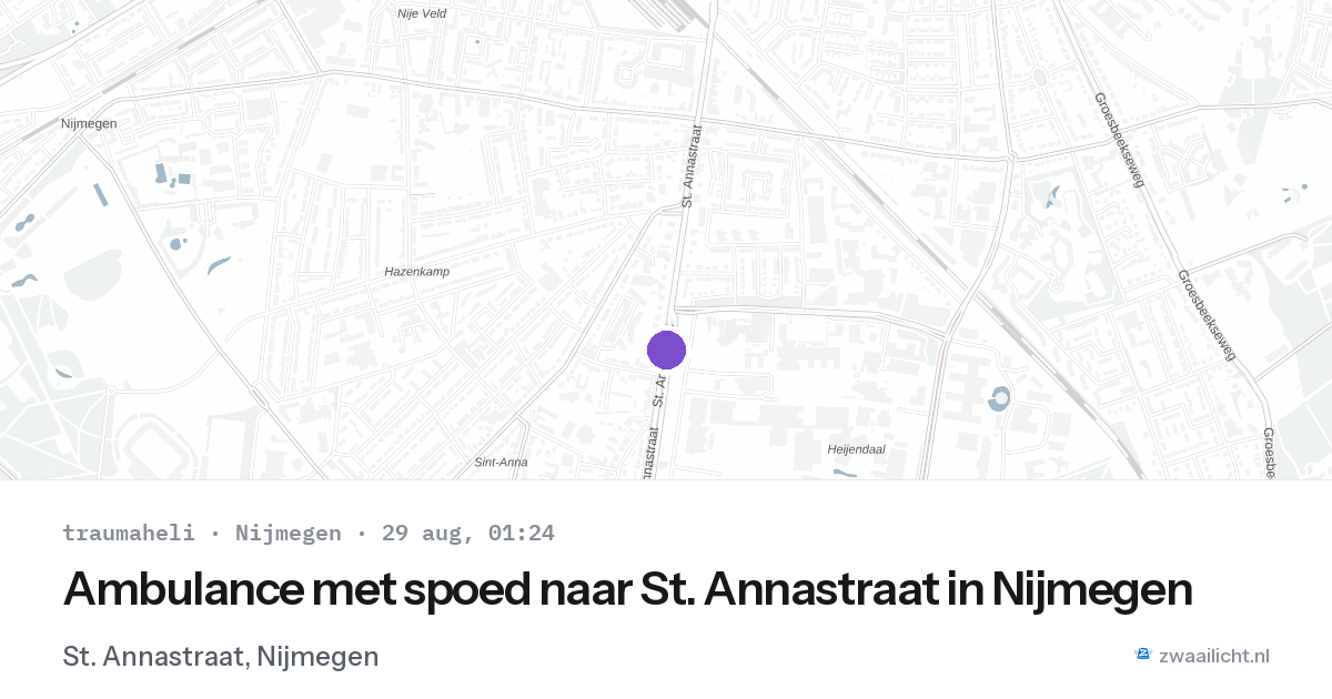Ambulance met spoed naar St. Annastraat in Nijmegen — 28 aug 2026