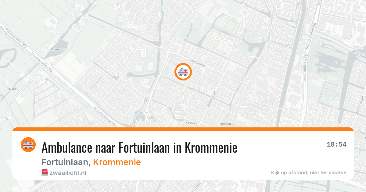 Ambulance naar Fortuinlaan in Krommenie — 12 aug 2026