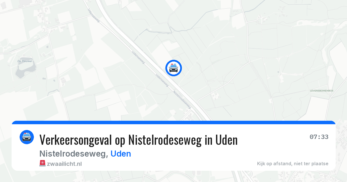 Verkeersongeval op Nistelrodeseweg in Uden — 22 apr 2026