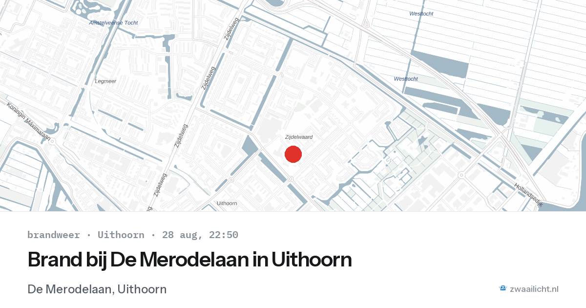 Brand bij De Merodelaan in Uithoorn — 28 aug 2026