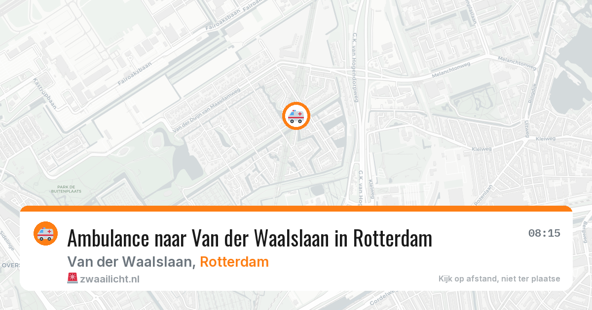 Ambulance naar Van der Waalslaan in Rotterdam — 9 aug 2026