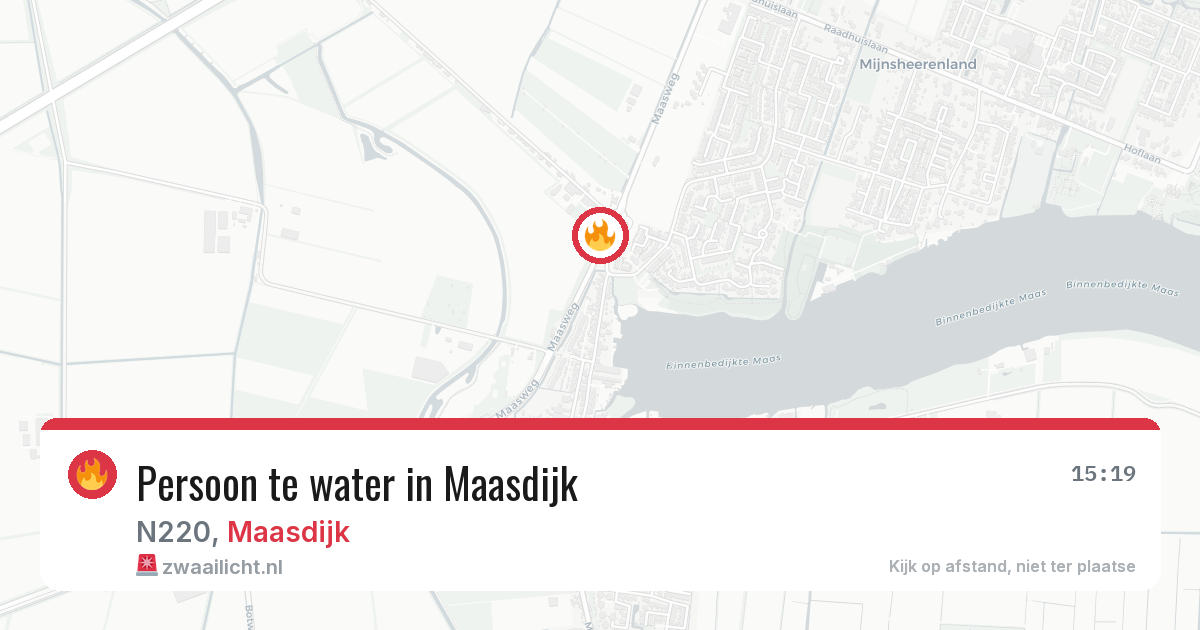 Persoon te water in Maasdijk — 16 mrt 2026