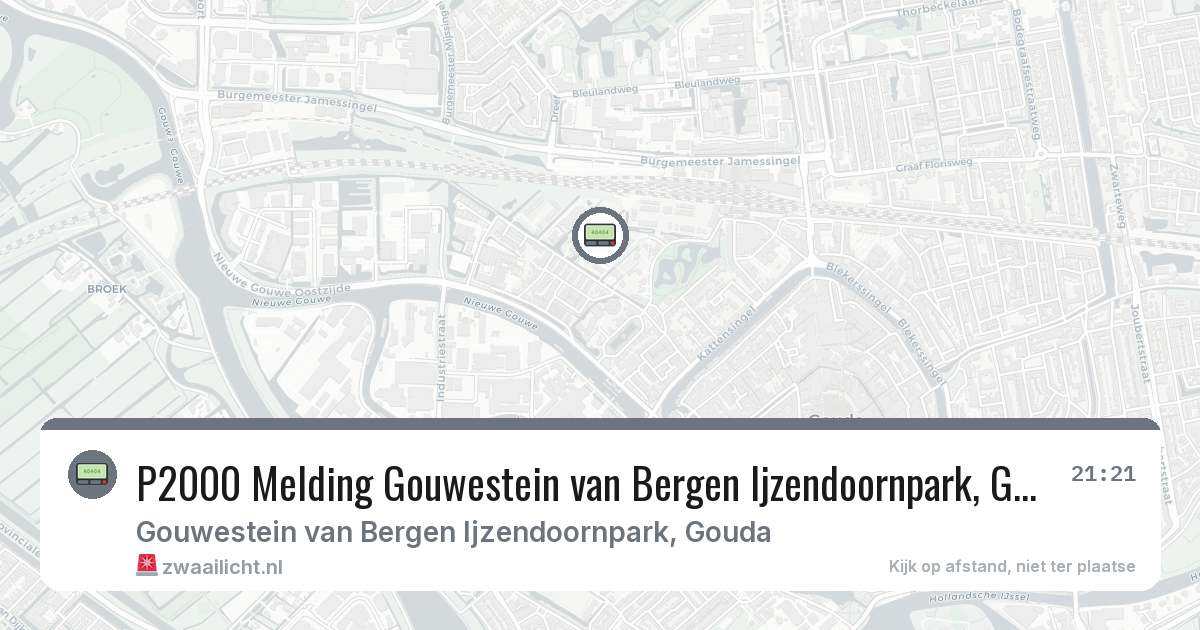 P2000 Melding Gouwestein van Bergen Ijzendoornpark, Gouda — 8 feb 2026