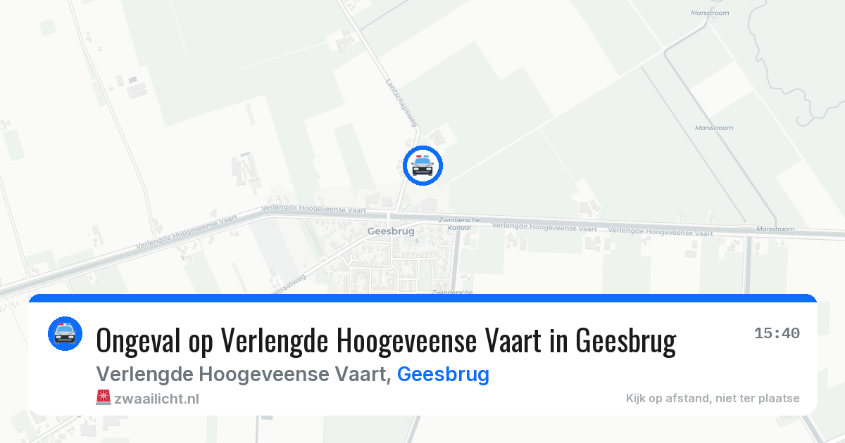 Ongeval op Verlengde Hoogeveense Vaart in Geesbrug — 29 apr 2026