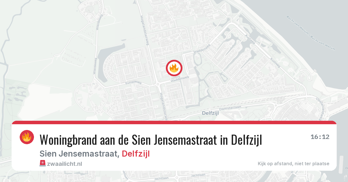 Woningbrand aan de Sien Jensemastraat in Delfzijl — 7 jul 2026