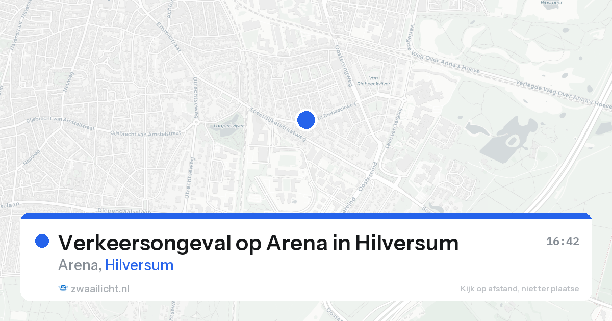Verkeersongeval op Arena in Hilversum — 25 aug 2026