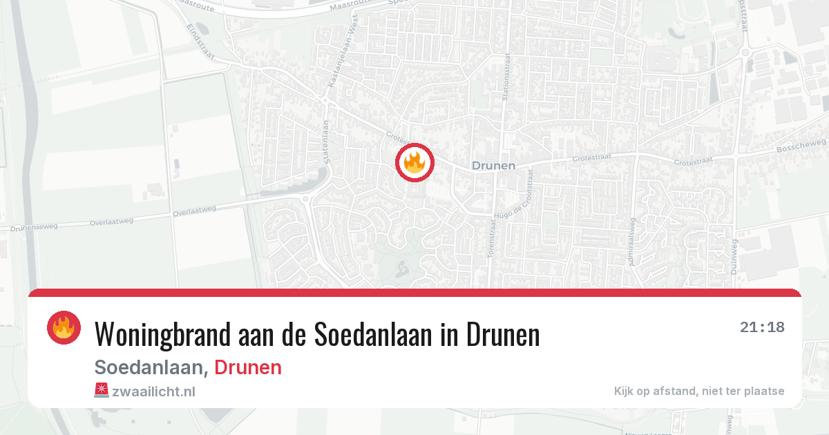 Woningbrand aan de Soedanlaan in Drunen — 23 jun 2026