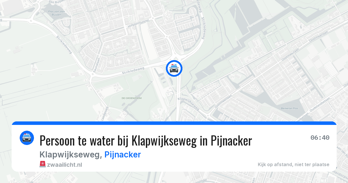 Persoon te water bij Klapwijkseweg in Pijnacker — 28 jan 2026