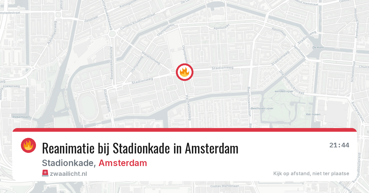 Reanimatie bij Stadionkade in Amsterdam — 17 jun 2026