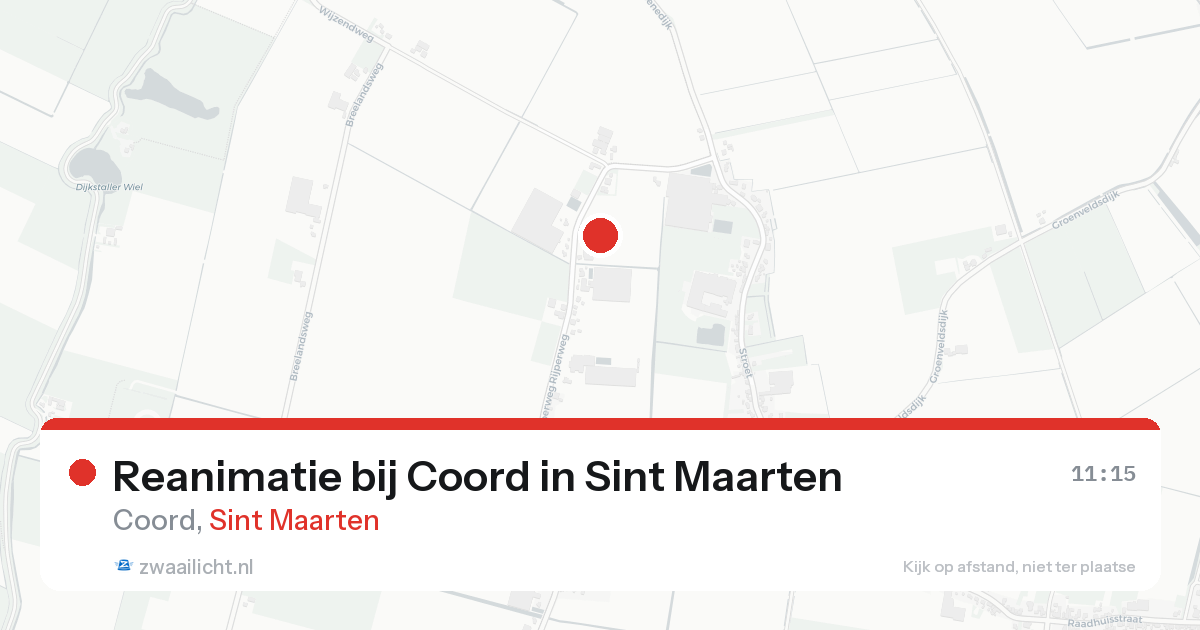 Reanimatie bij Coord in Sint Maarten — 23 aug 2026