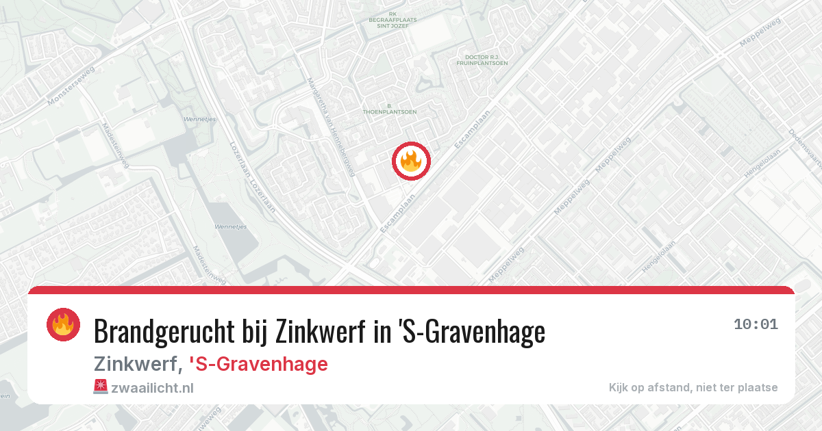 Brandgerucht bij Zinkwerf in 'S-Gravenhage — 26 feb 2026