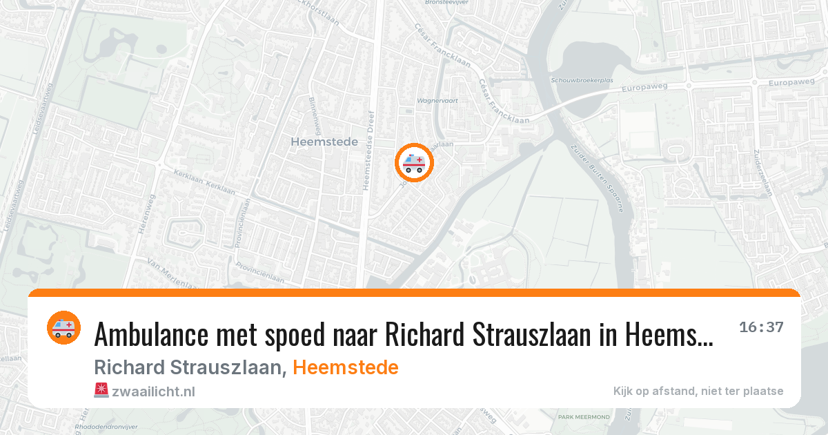 Ambulance met spoed naar Richard Strauszlaan in Heemstede — 25 jul 2026