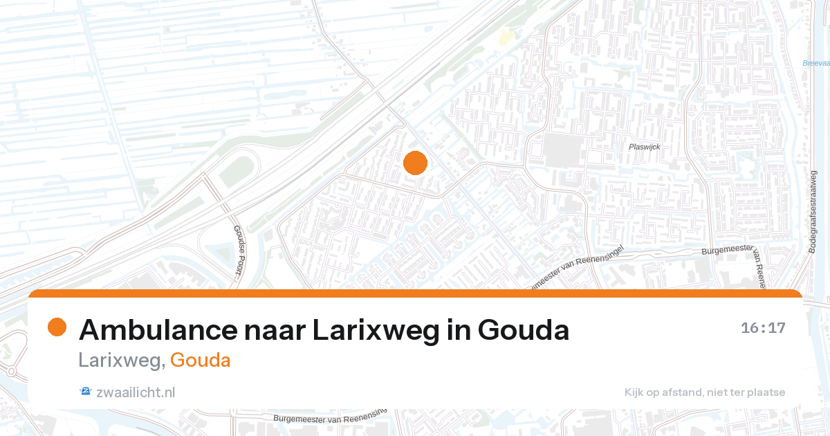 Ambulance naar Larixweg in Gouda — 28 aug 2026