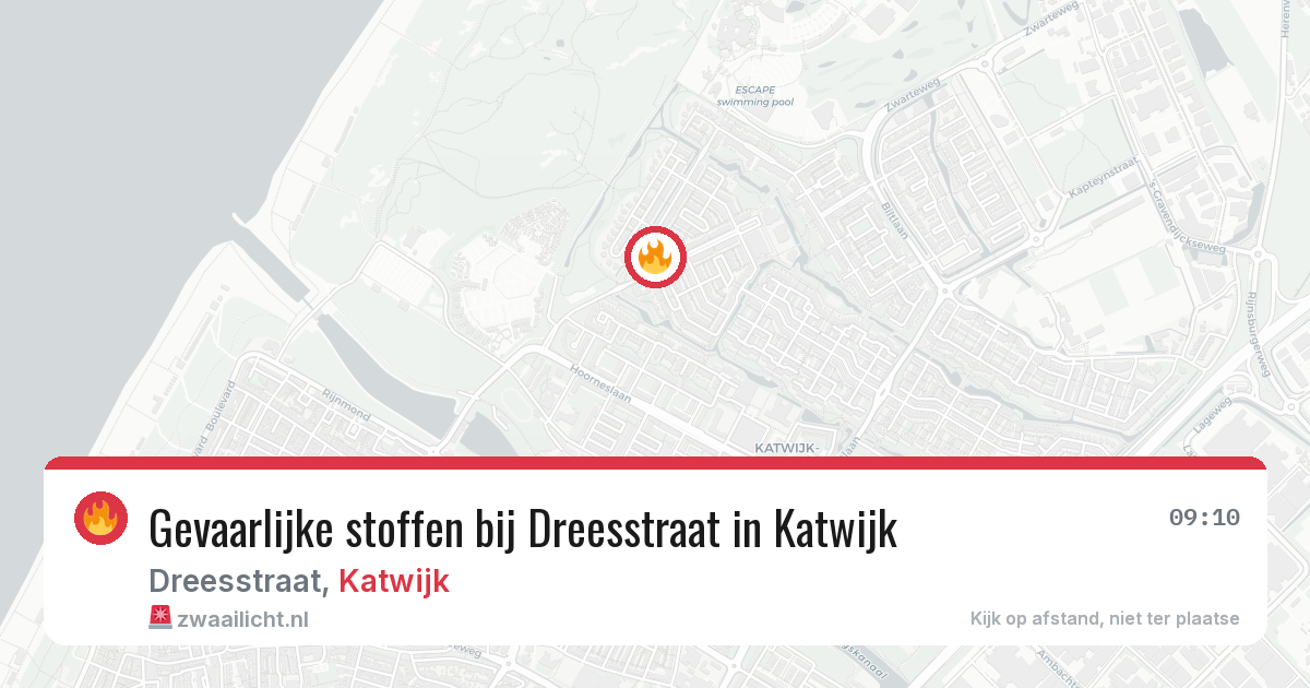Gevaarlijke stoffen bij Dreesstraat in Katwijk — 10 mrt 2026