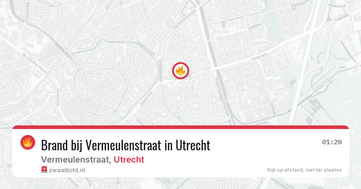 Brand bij Vermeulenstraat in Utrecht — 19 jan 2026