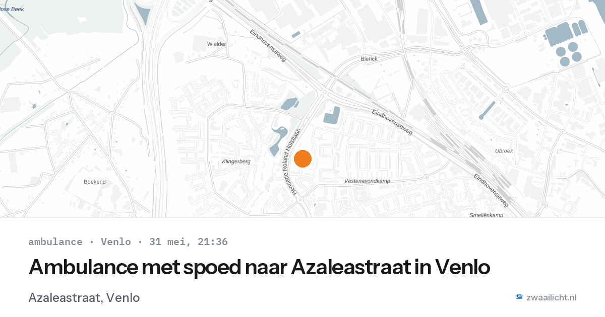 Ambulance met spoed naar Azaleastraat in Venlo — 31 mei 2026