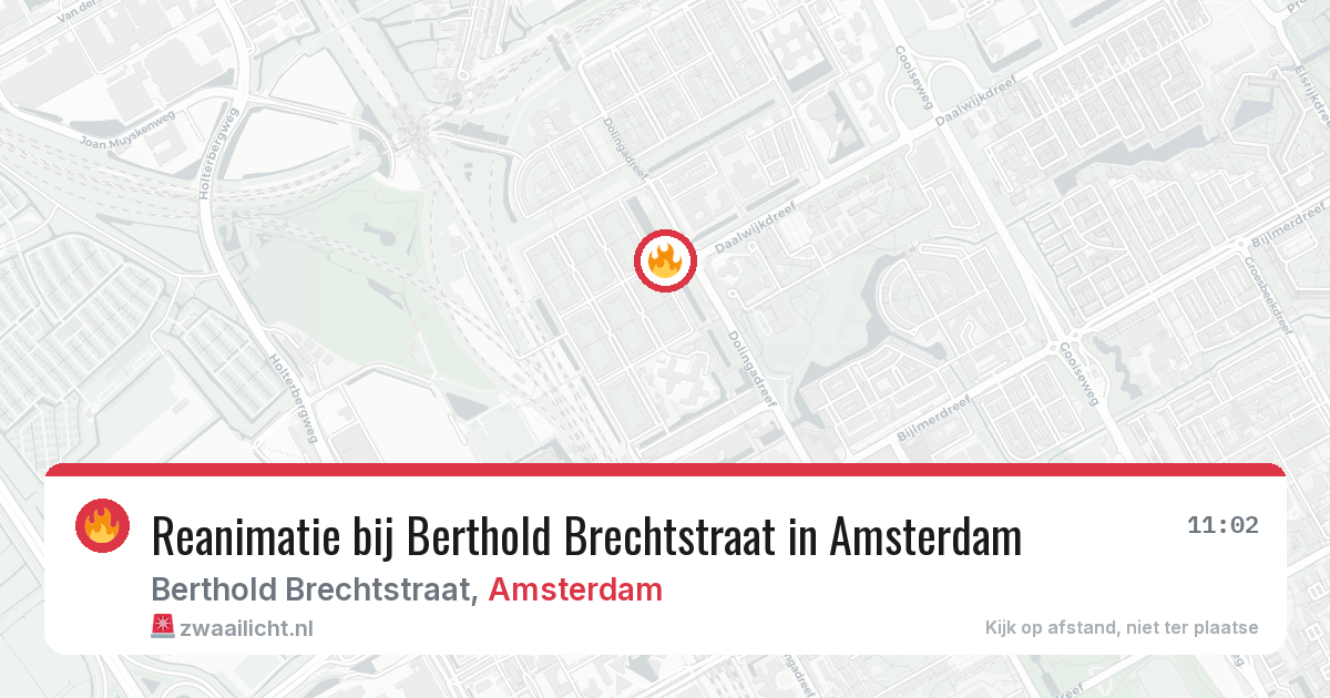 Reanimatie bij Berthold Brechtstraat in Amsterdam — 9 aug 2026