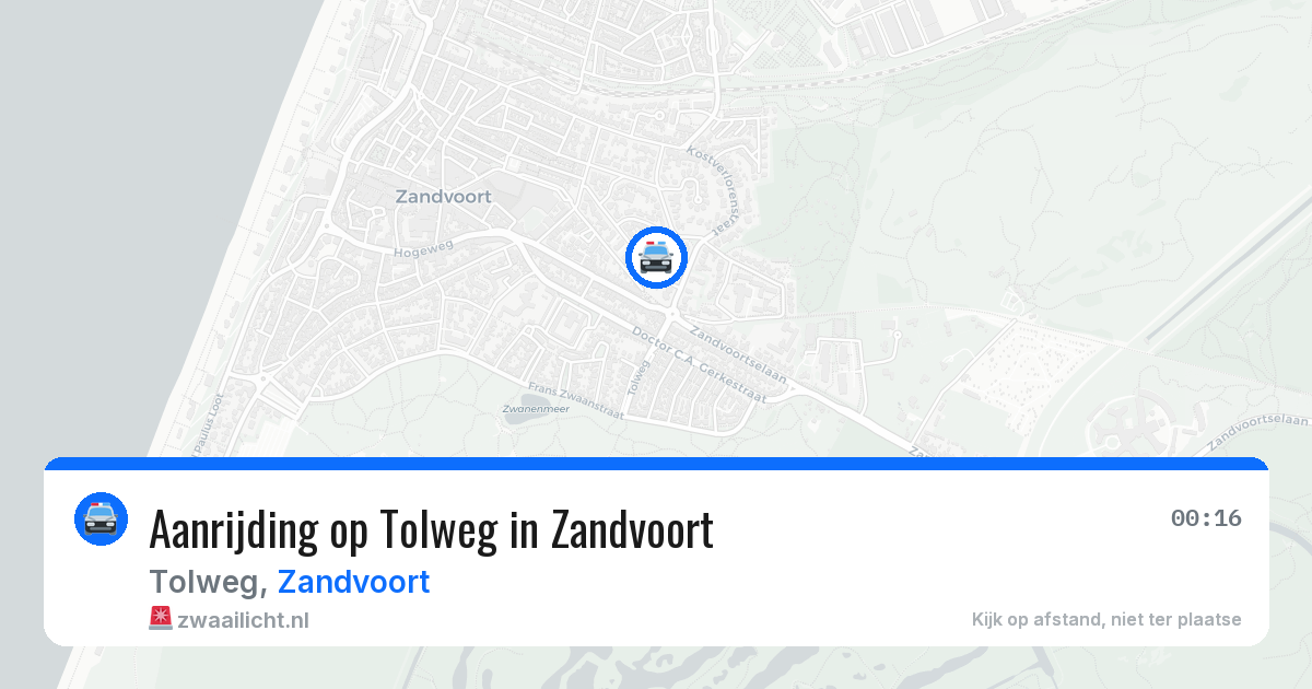 Aanrijding op Tolweg in Zandvoort — 16 mei 2026