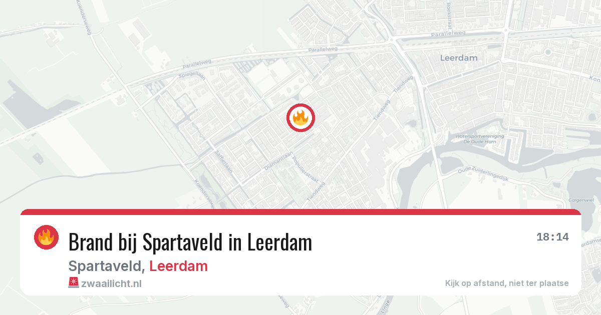 Brand bij Spartaveld in Leerdam — 8 aug 2026