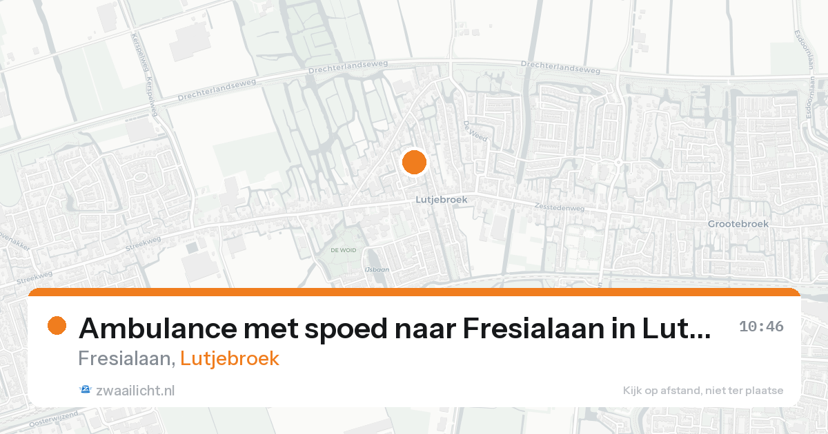 Ambulance met spoed naar Fresialaan in Lutjebroek — 10 aug 2026