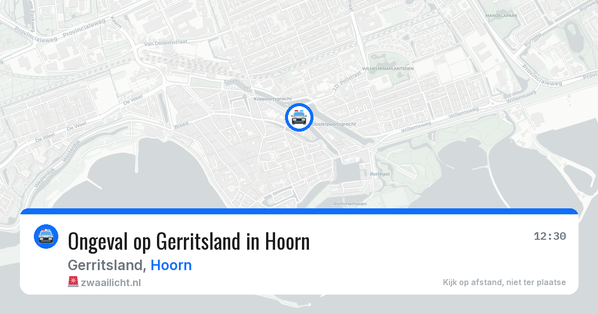 Ongeval op Gerritsland in Hoorn — 6 aug 2026