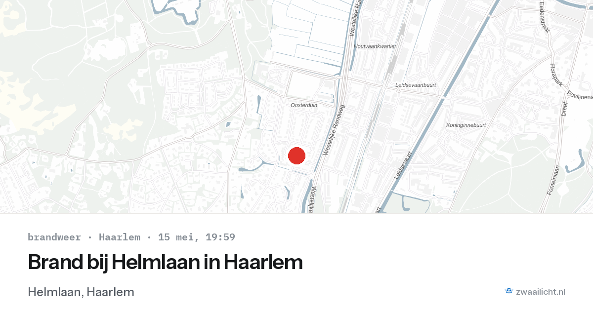 Brand bij Helmlaan in Haarlem — 15 mei 2026