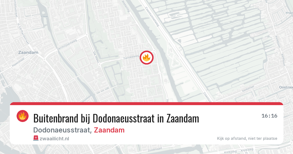 Buitenbrand bij Dodonaeusstraat in Zaandam — 9 aug 2026