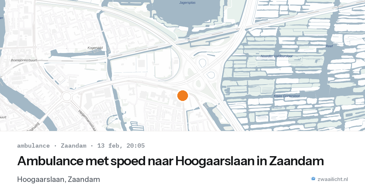 Ambulance met spoed naar Hoogaarslaan in Zaandam — 13 feb 2026