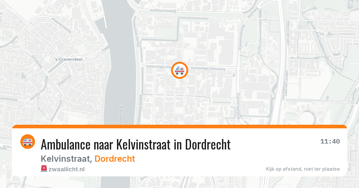 Ambulance naar Kelvinstraat in Dordrecht — 18 mei 2026