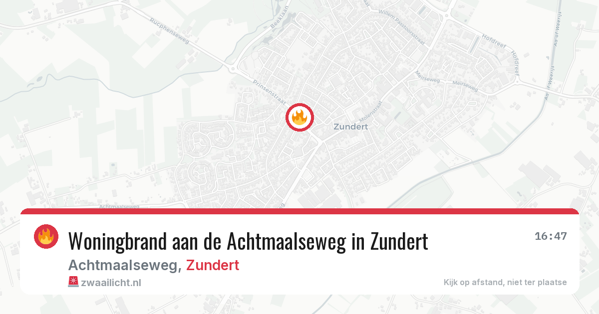 Woningbrand aan de Achtmaalseweg in Zundert — 13 apr 2026