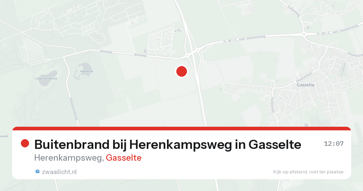 Buitenbrand bij Herenkampsweg in Gasselte — 16 aug 2026