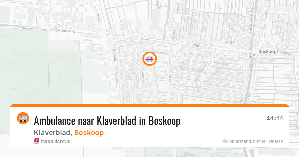 Ambulance naar Klaverblad in Boskoop — 28 jul 2026