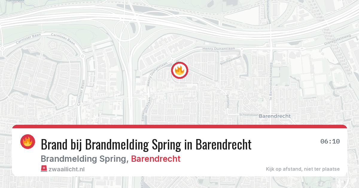 Brand bij Brandmelding Spring in Barendrecht — 8 aug 2026