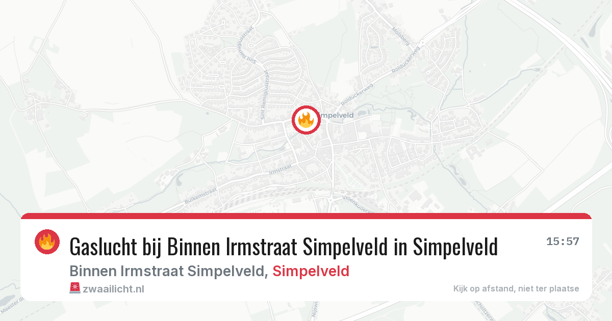 Gaslucht bij Binnen Irmstraat Simpelveld in Simpelveld — 31 mrt 2026