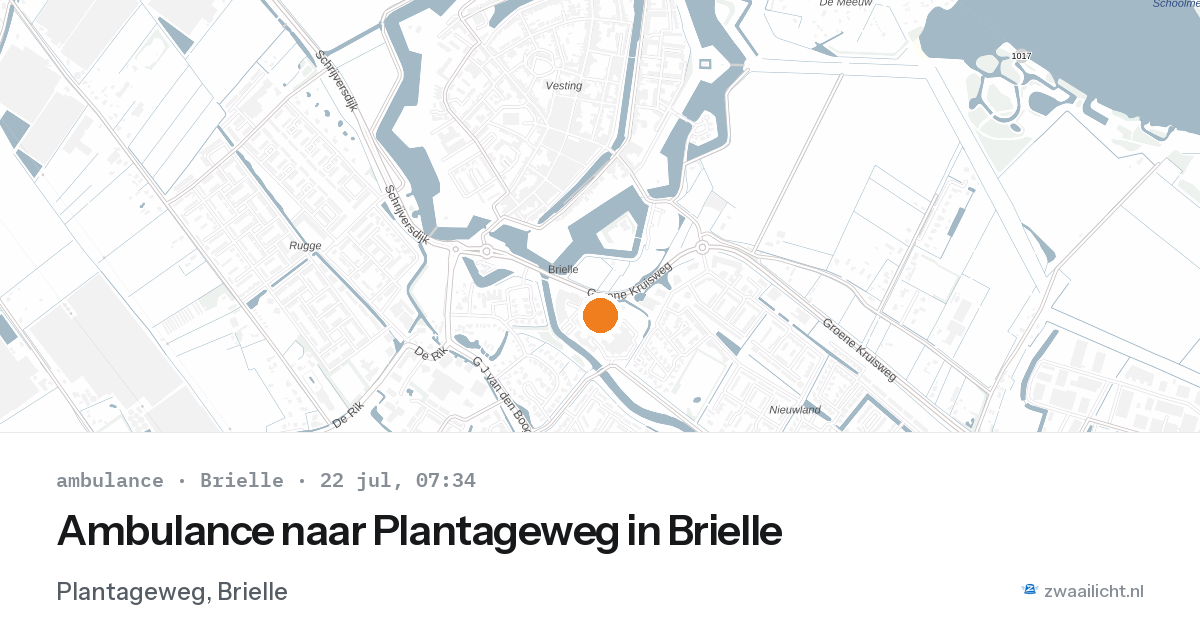 Ambulance naar Plantageweg in Brielle — 22 jul 2026