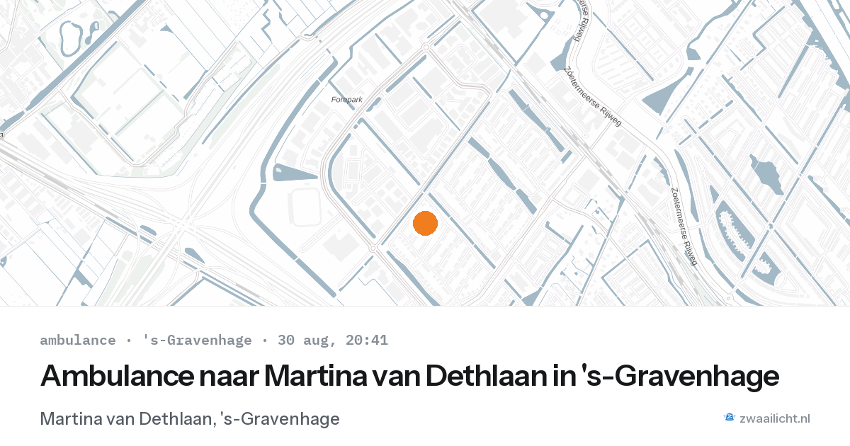 Ambulance naar Martina van Dethlaan in 's-Gravenhage — 30 aug 2026