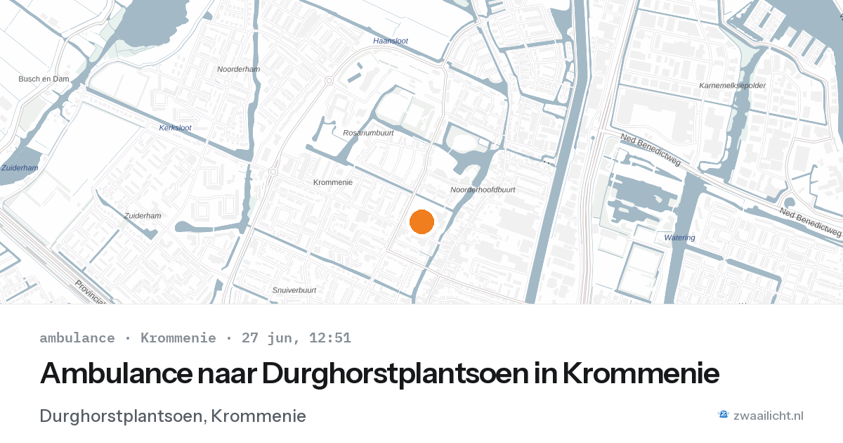 Ambulance naar Durghorstplantsoen in Krommenie — 27 jun 2026