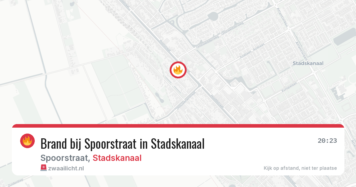 Brand bij Spoorstraat in Stadskanaal — 29 jun 2026