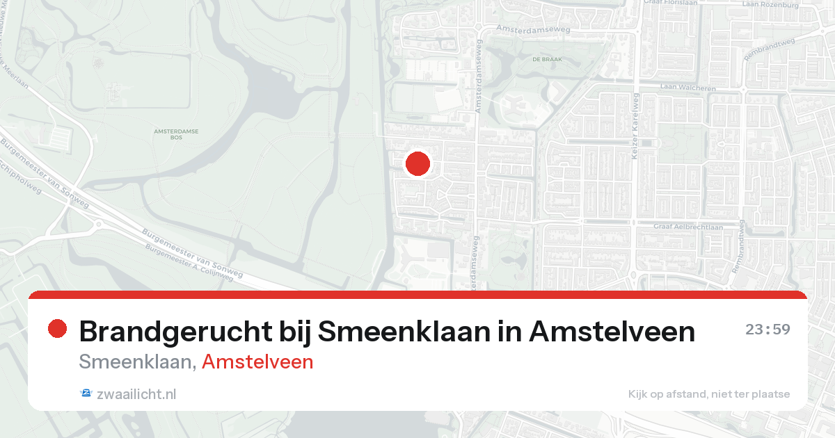 Brandgerucht bij Smeenklaan in Amstelveen — 29 mei 2026