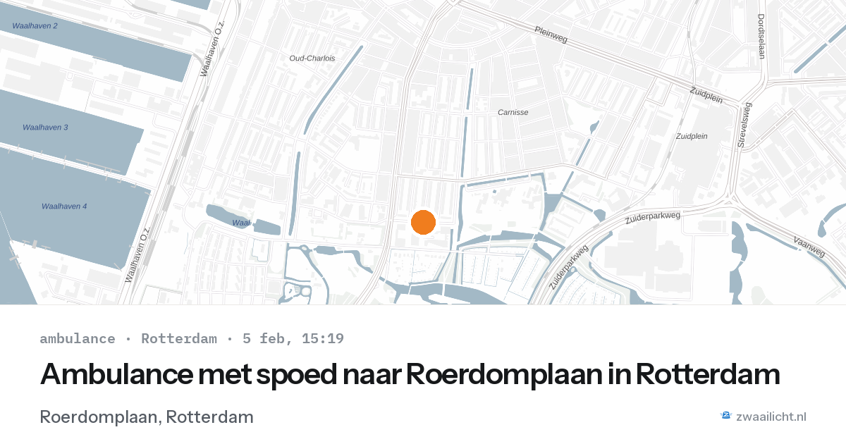 Ambulance met spoed naar Roerdomplaan in Rotterdam — 5 feb 2026