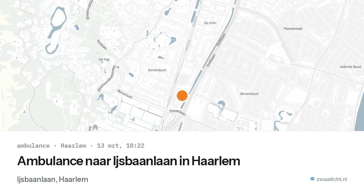 Ambulance naar Ijsbaanlaan in Haarlem — 13 mrt 2026
